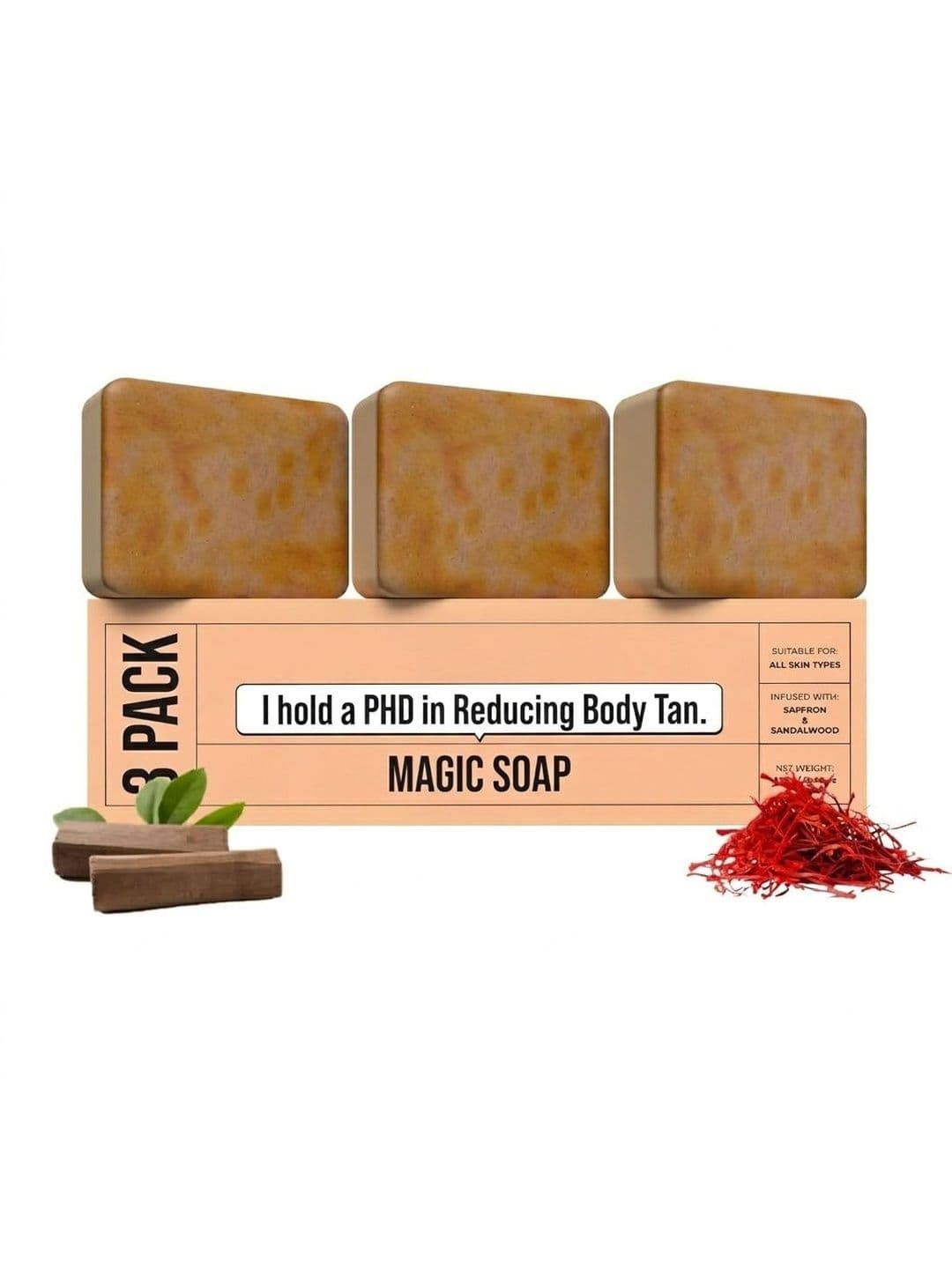 Rica Wax Set Of 3 Sandalwood & Saffron Bath Soap - 100 g Each - view 1