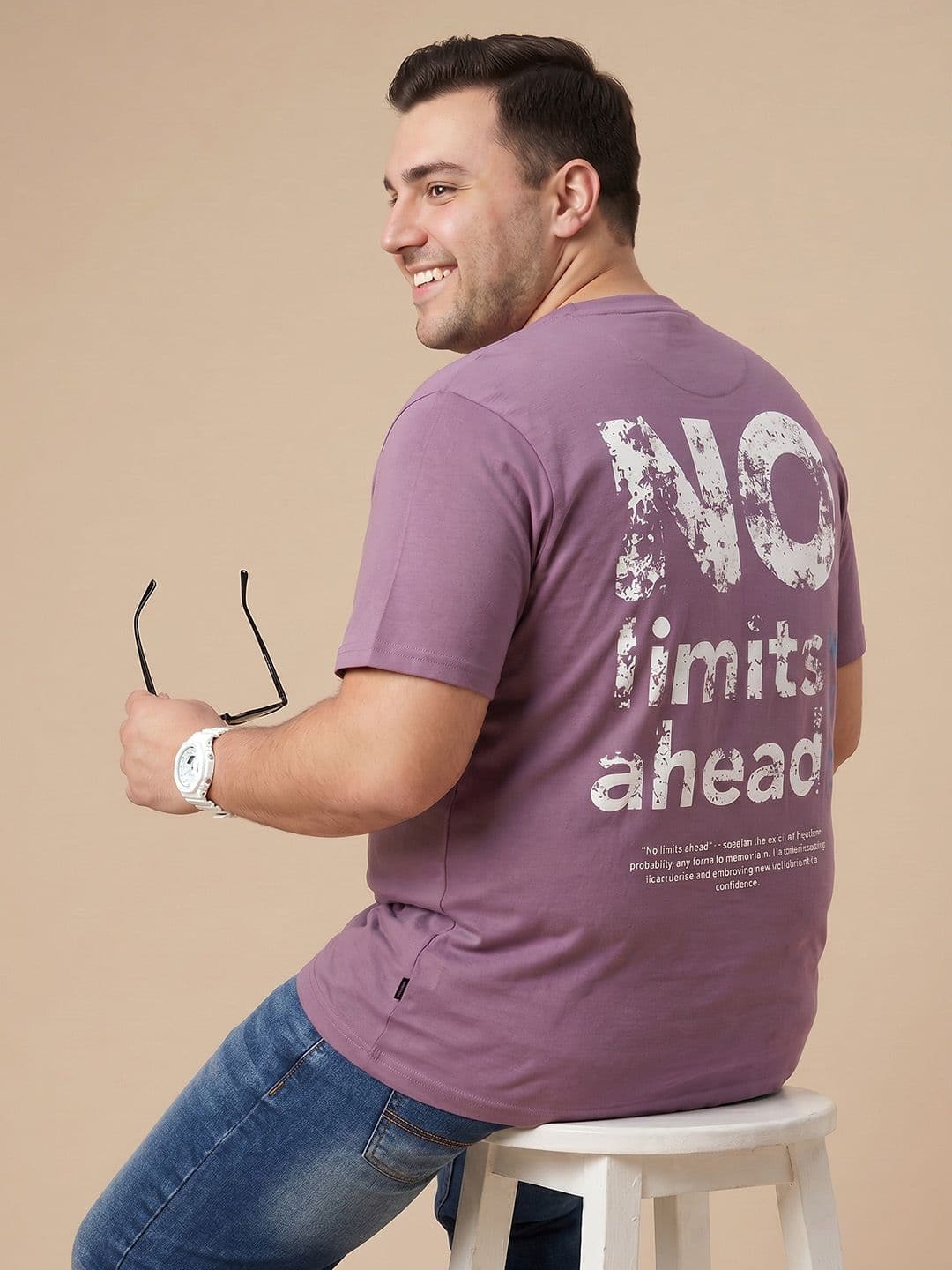 Sztori Plus Size Typography Printed T-shirt - view 1