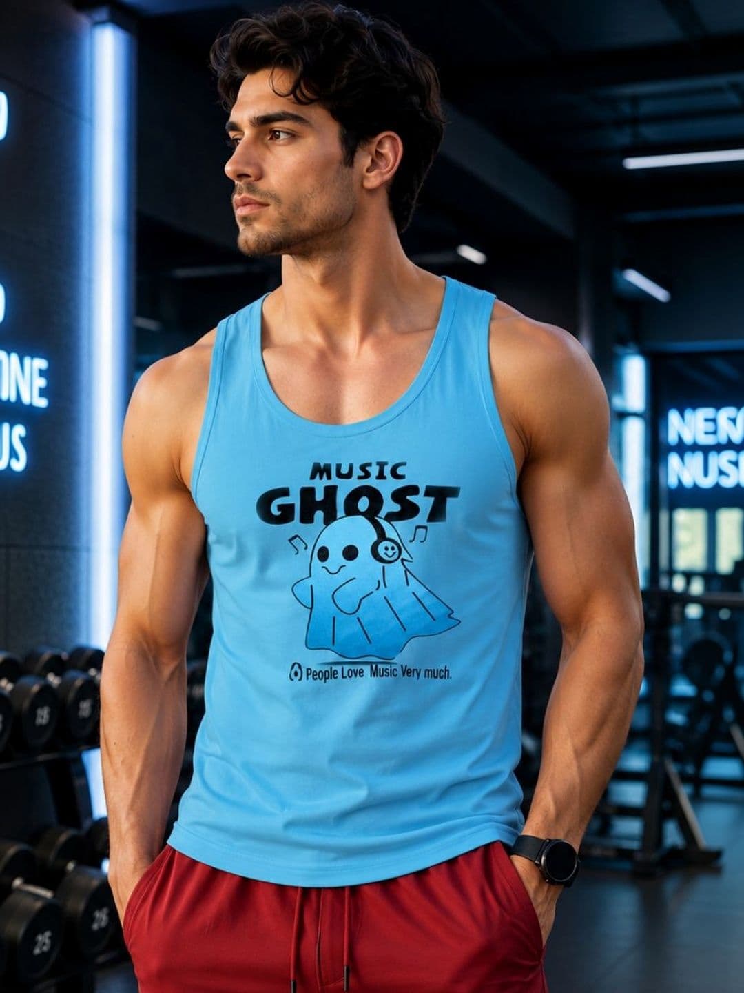 Looks United Printed Gym Vest - view 1