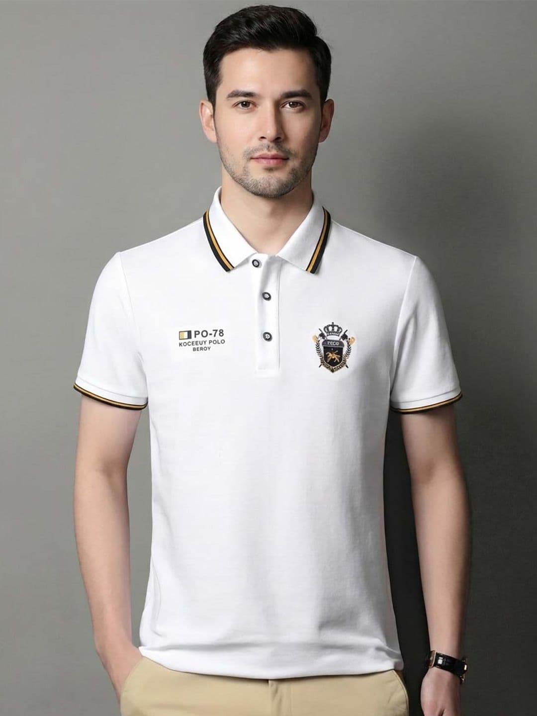 Moda Rapido Men Brand Logo Printed Polo Collar T-shirt - view 1