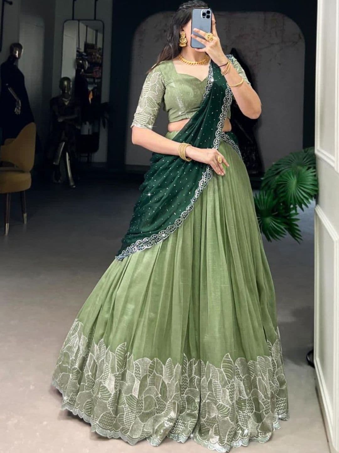 all about you Embroidered Ready to Wear Lehenga & Blouse With Dupatta - view 1