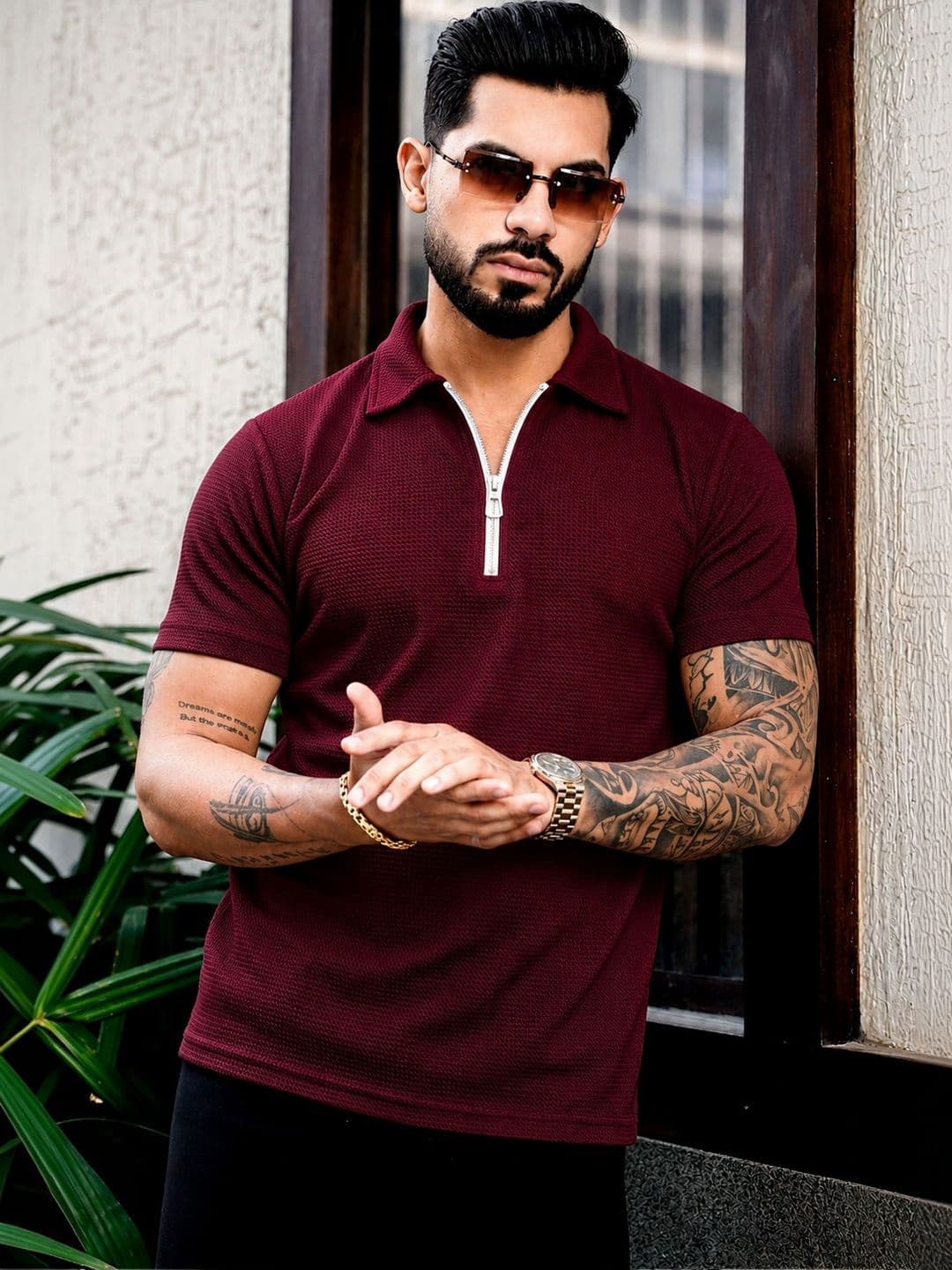 R.Code by The Roadster Life Co. Men High Neck T-shirt - view 1