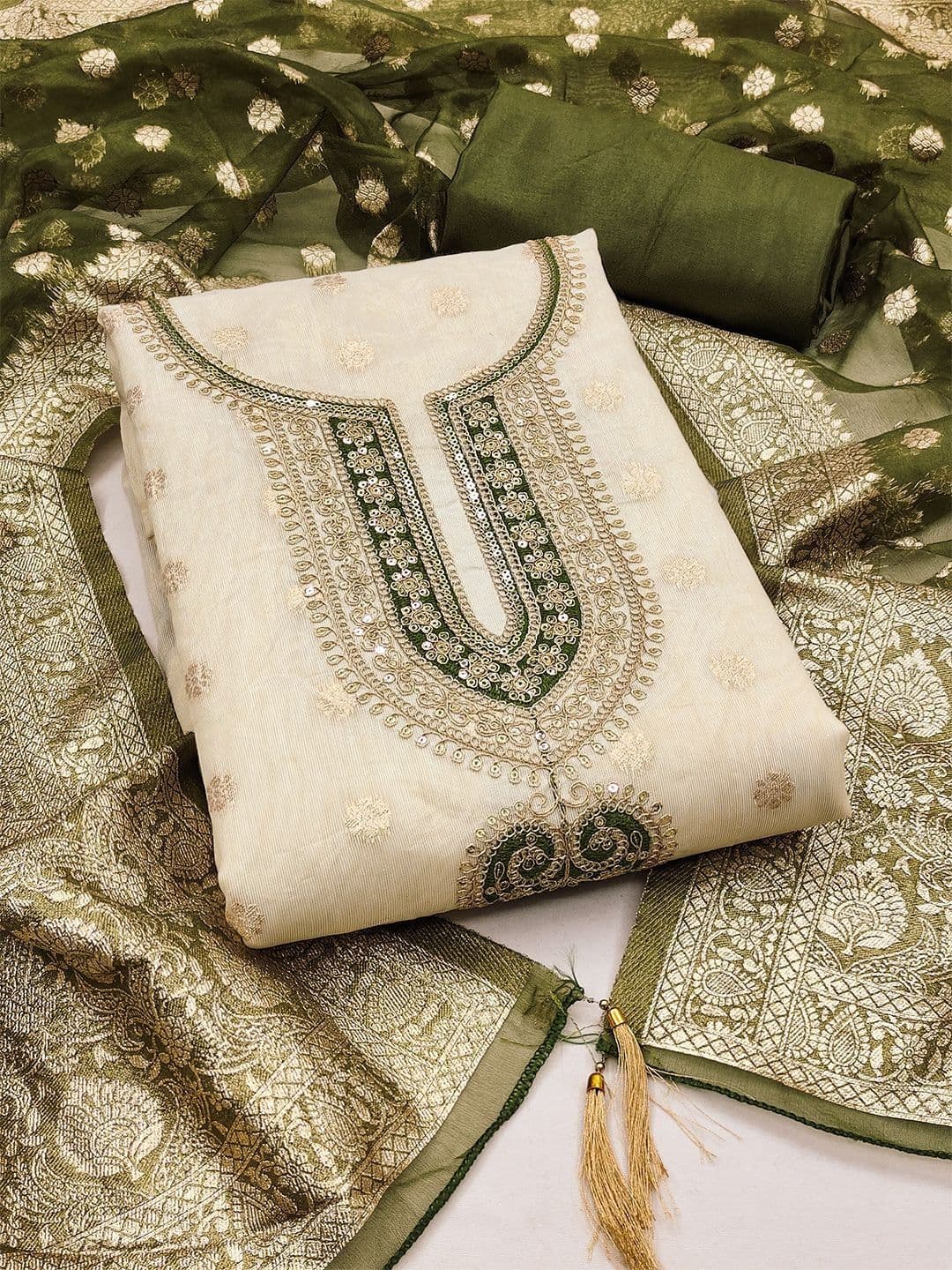 Nayanthara Trends Embroidered Unstitched Dress Material - view 1