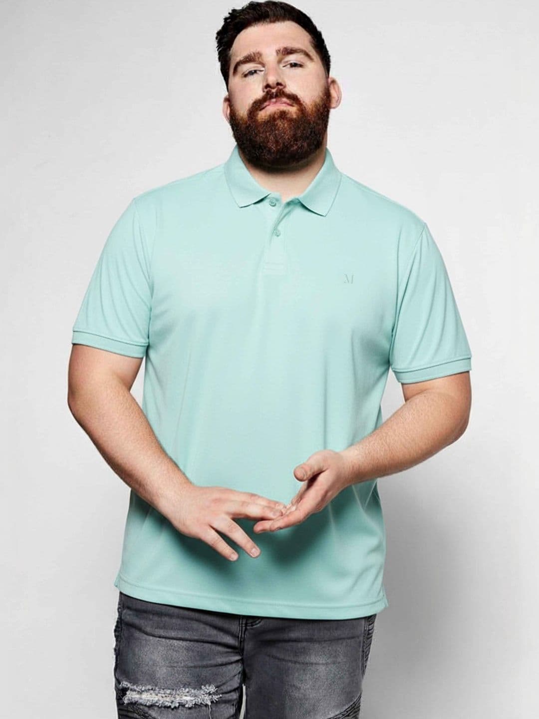 MAXZONE Polo Collar Short Sleeves Regular Fit Cotton T-shirt - view 1