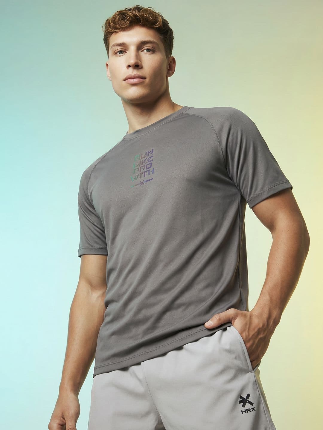 HRX by Hrithik Roshan Typography Printed Rapid-Dry Running T-shirt - view 1