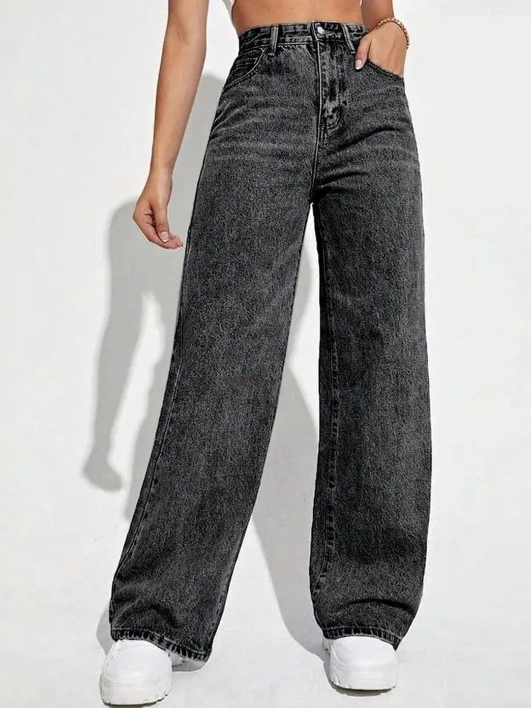 Mast & Harbour Women Comfort Wide Leg High-Rise Light Fade Stretchable Jeans - view 1