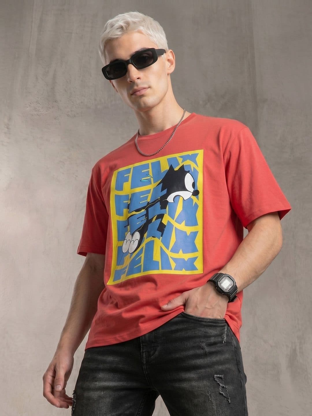 Felix the Cat by Kook N Keech Graphic Printed Pure Cotton T-shirt - view 1