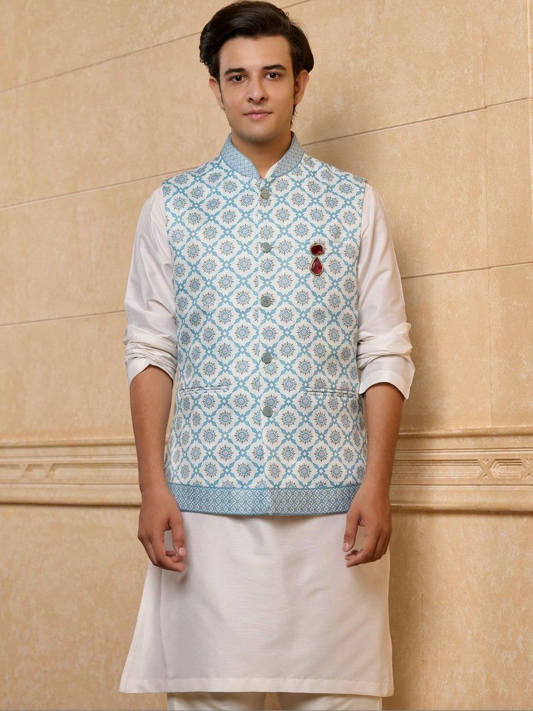 Tasva Printed Woven Nehru Jackets - view 1