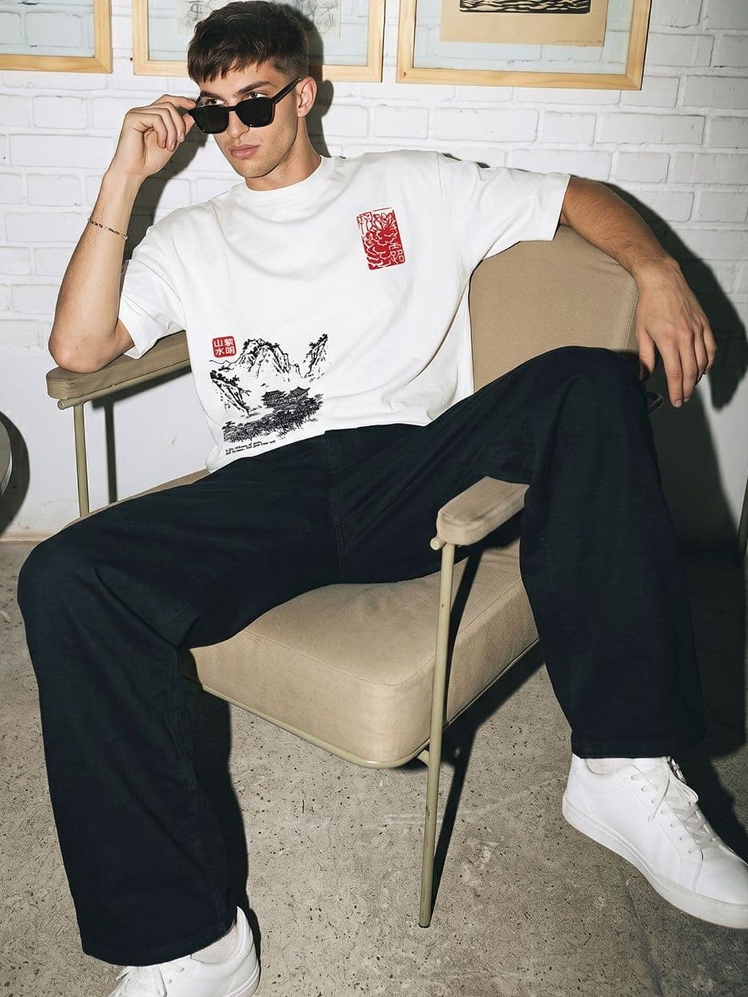 Dennis Lingo Men Printed Drop-Shoulder Sleeves T-shirt - view 1