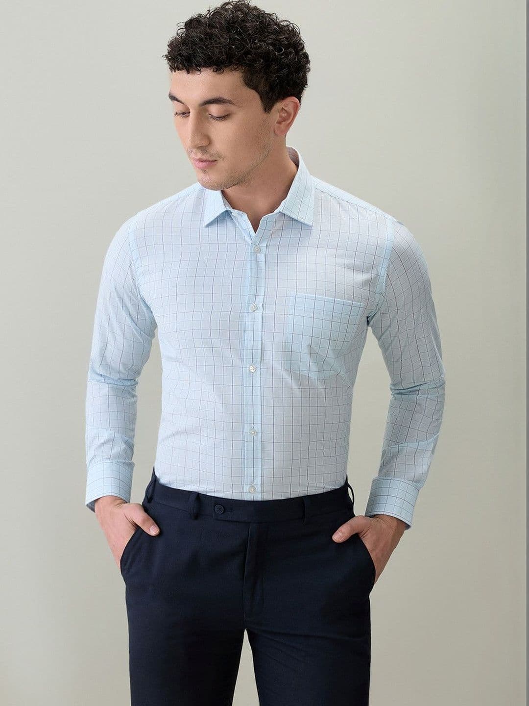 Park Avenue Men Classic Checked Formal Shirt - view 1