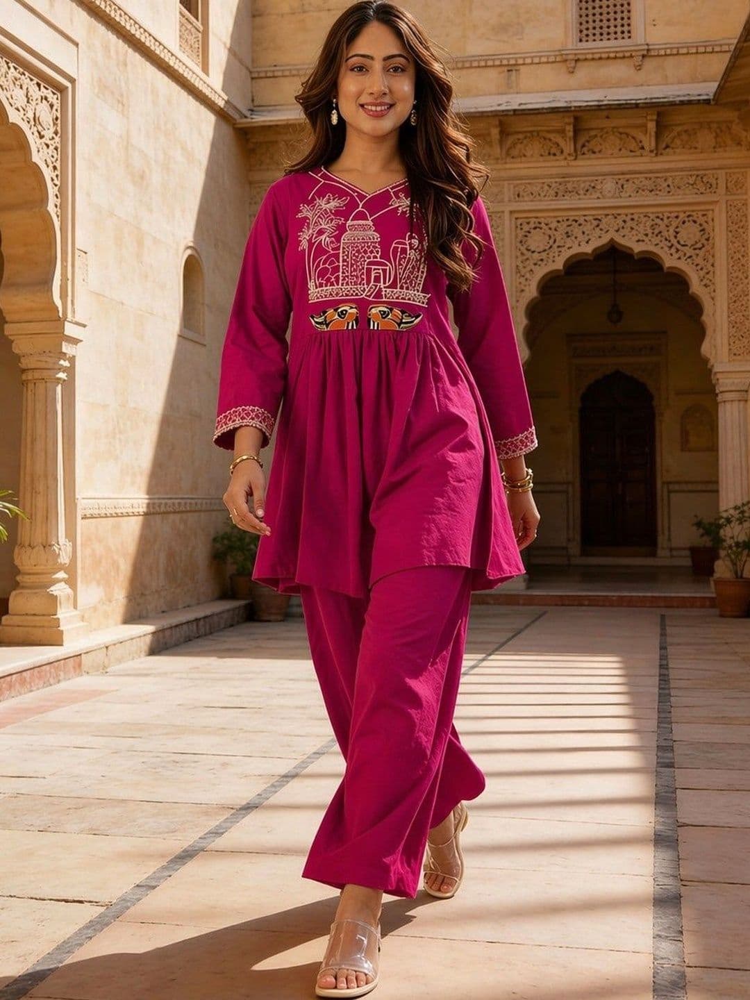 BLACK ROSSY Embroidered Tunic with Trousers - view 1