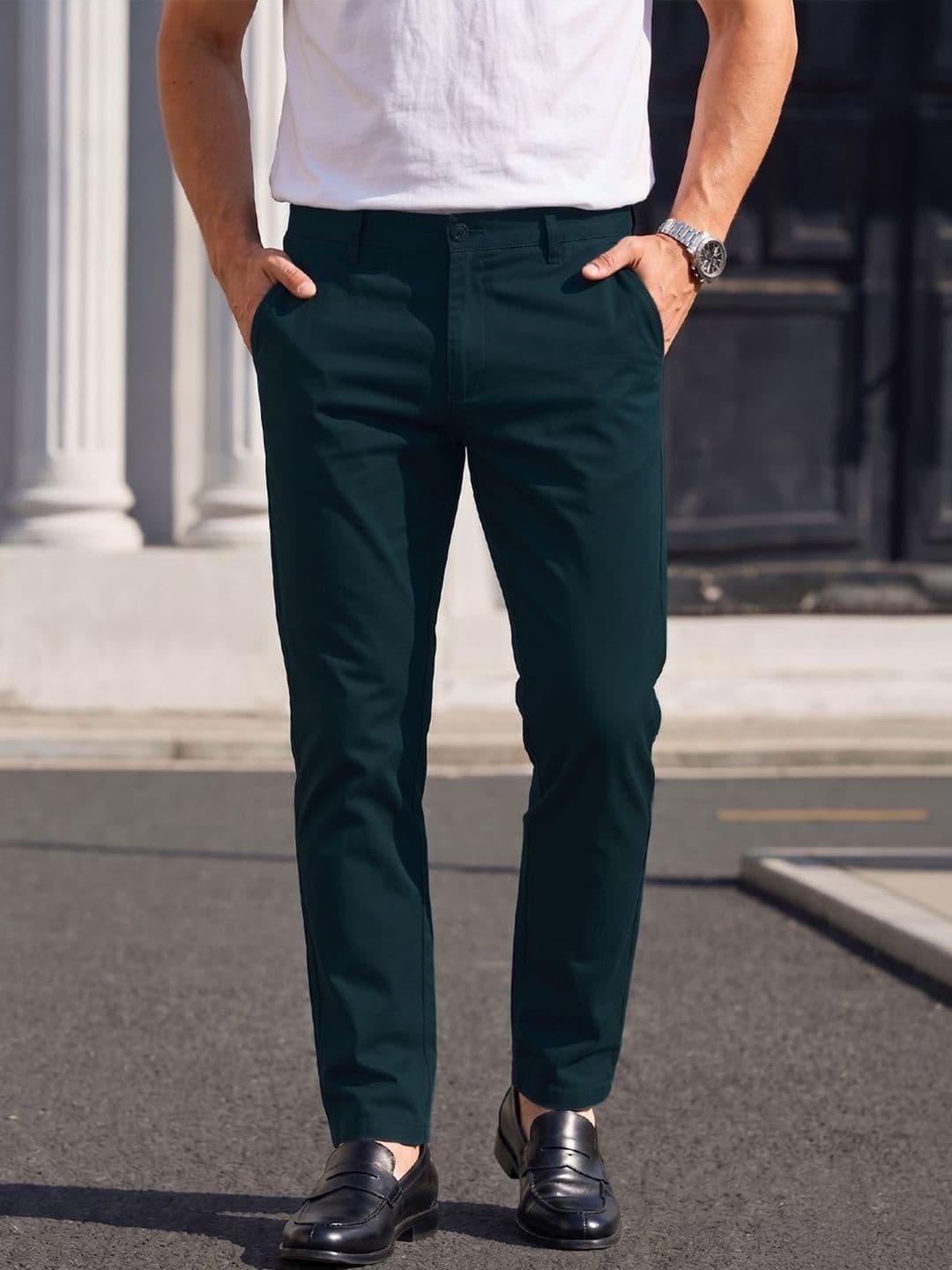 The Indian Garage Co Men Slim Fit Mid-Rise Trousers - view 1
