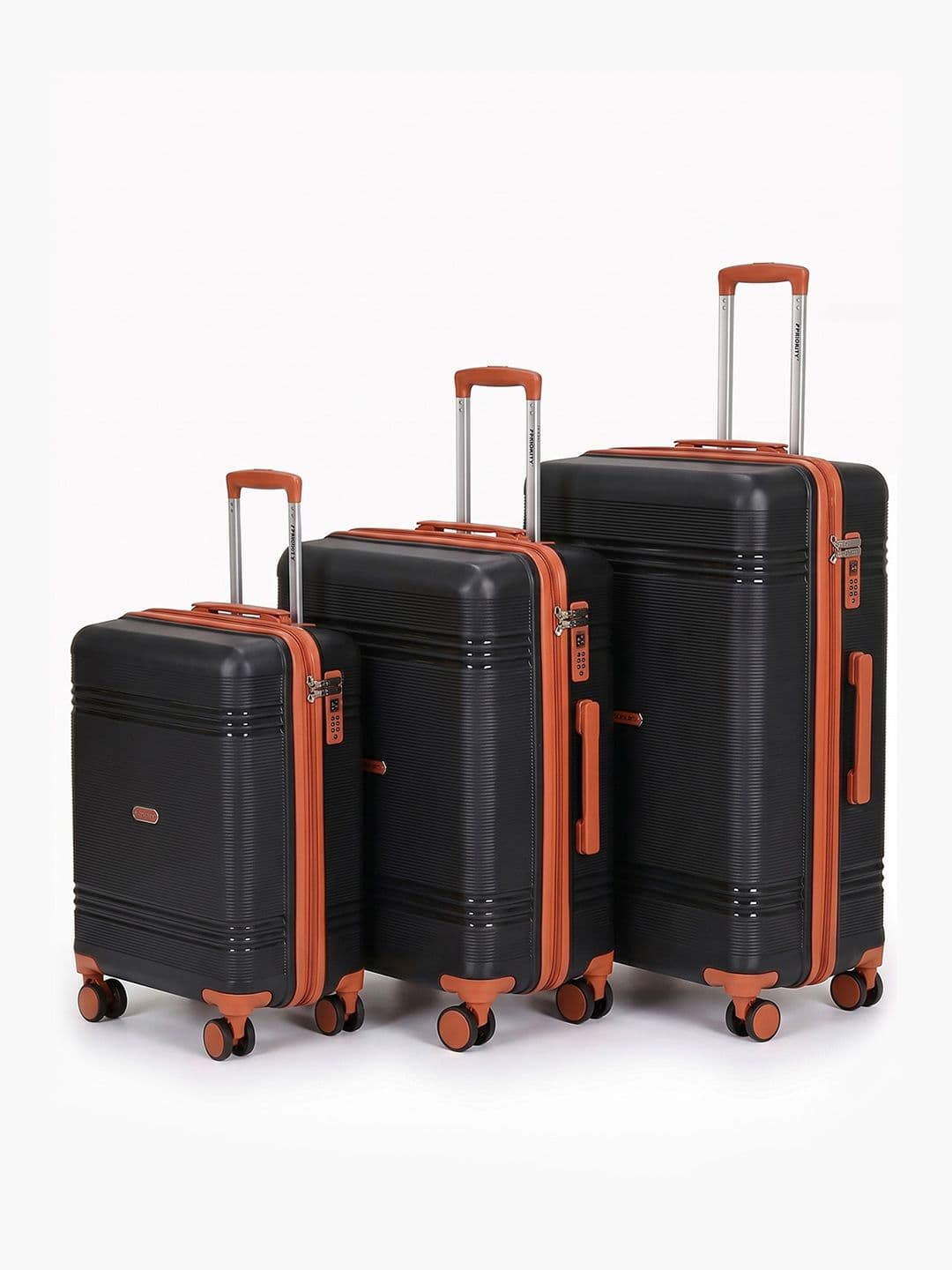 Priority Unisex Set of 3 360 Degree Rotation Hard-Sided Trolley Bags - view 1