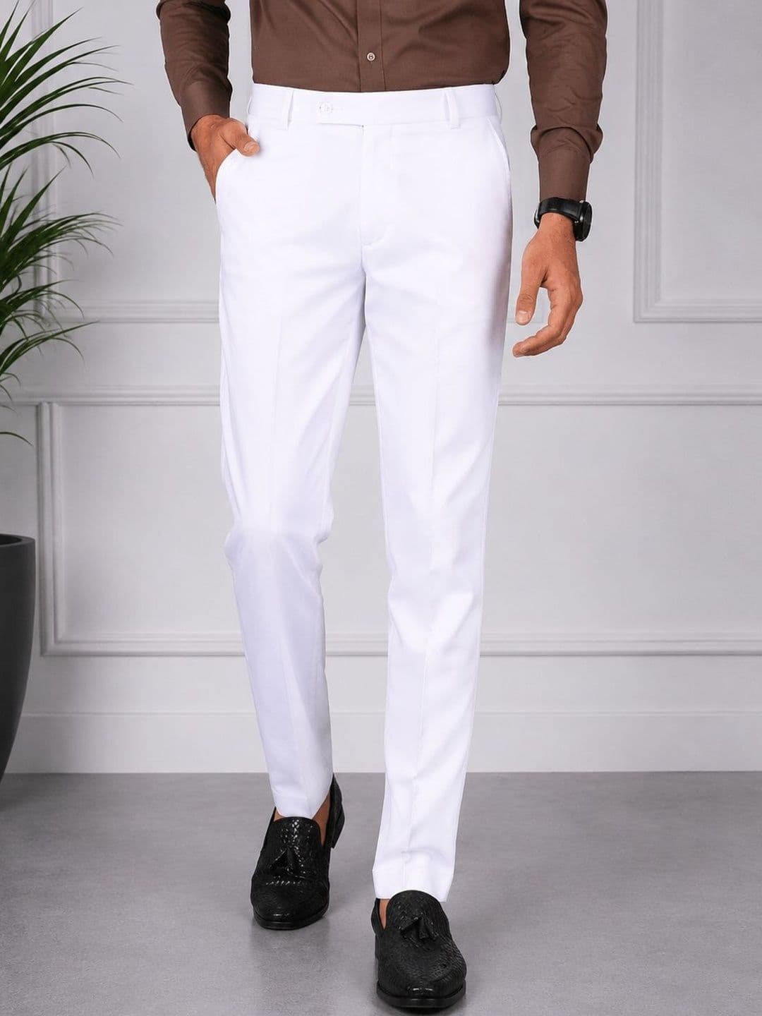 GHABA CREATION Men Cotton Smart Regular Fit Formal Trousers - view 1
