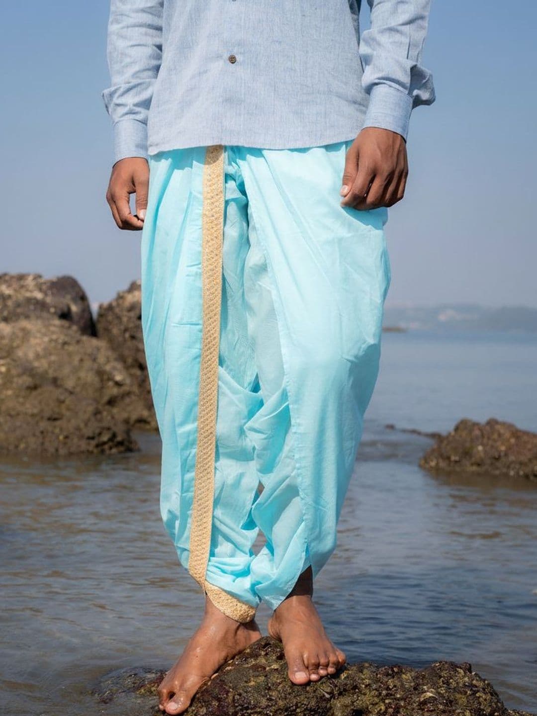 niira.co Men Embroidered Cotton Blend Dhoti Dhotis - view 1