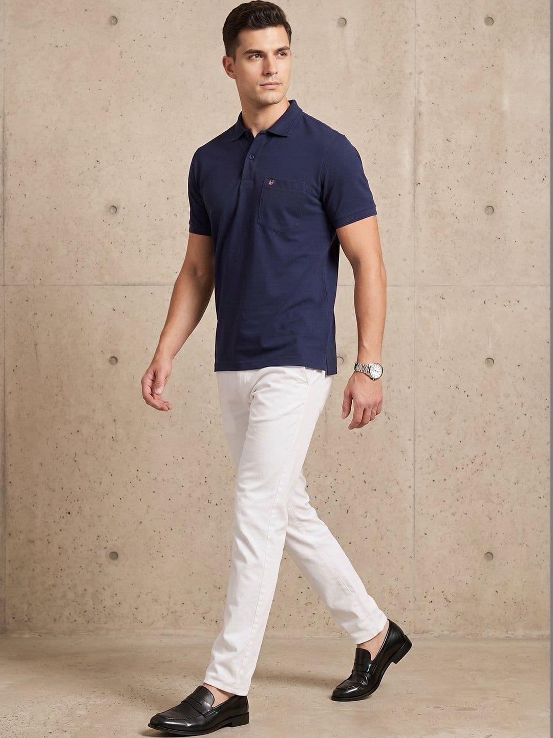 Mast & Harbour Men Polo Collar T-shirt - view 1