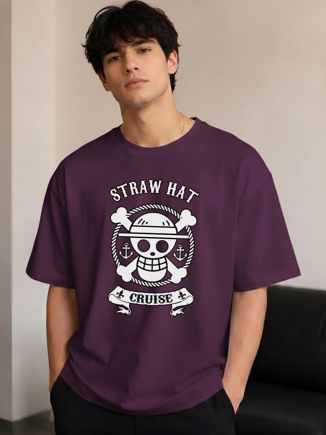 R.Code by The Roadster Life Co. Men Printed Drop-Shoulder Sleeves T-shirt - view 1