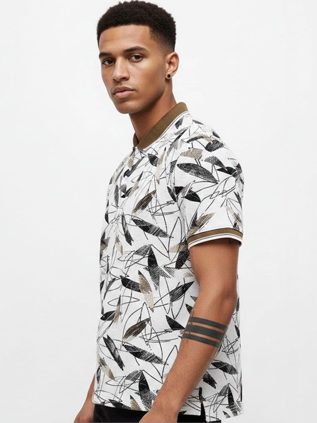 HERE&NOW Men Printed Polo Collar T-shirt - view 1
