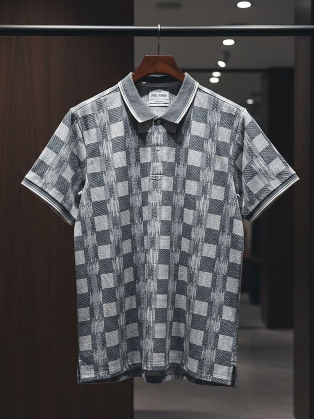 HERE&NOW Men Checked Polo Collar T-shirt - view 1