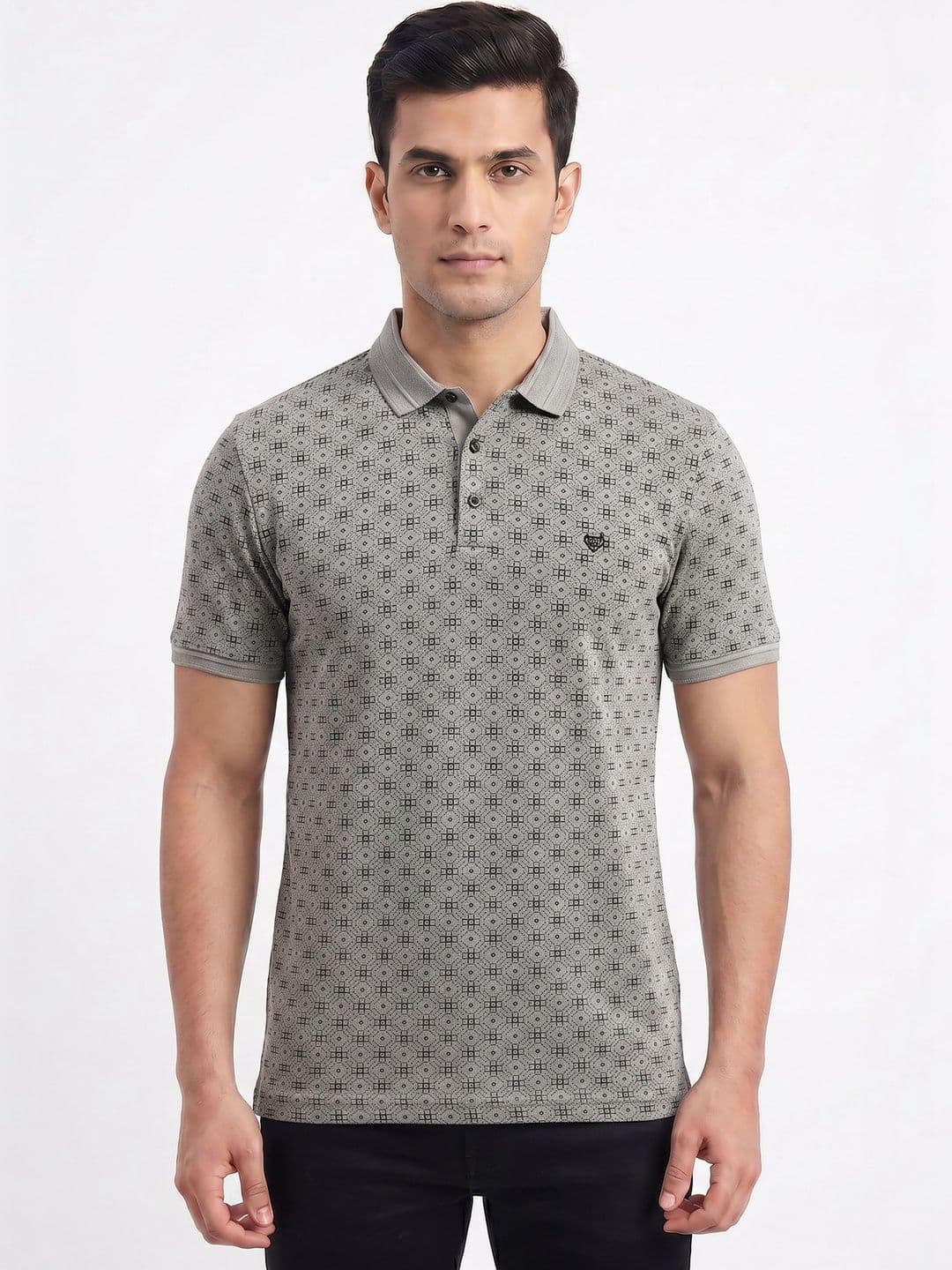 Plugin Men Printed Polo Collar T-shirt - view 1