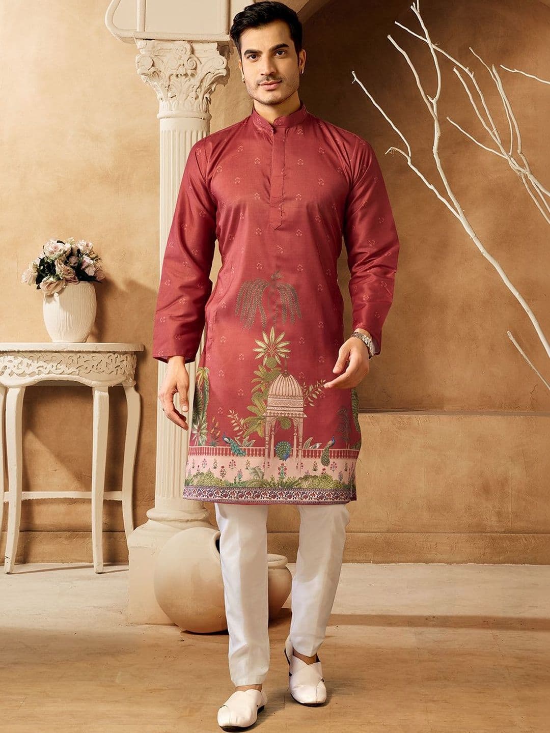 House of Pataudi Men Ethnic Motifs Printed Kurta - view 1