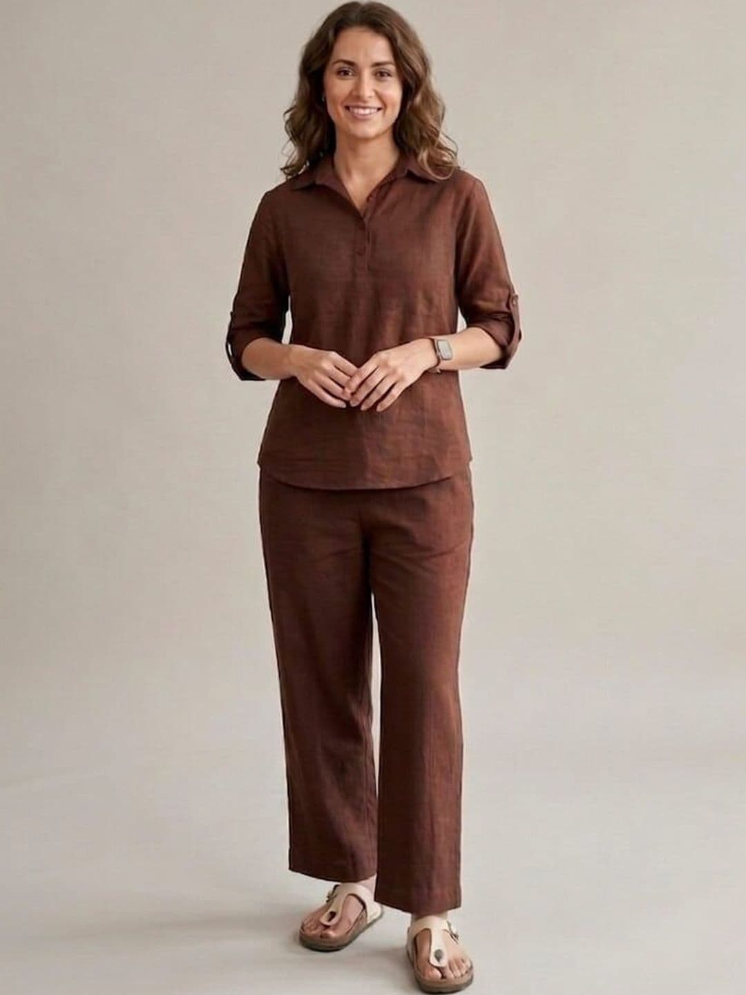 CORSICA Cotton Solid Shirt with Trousers - view 1