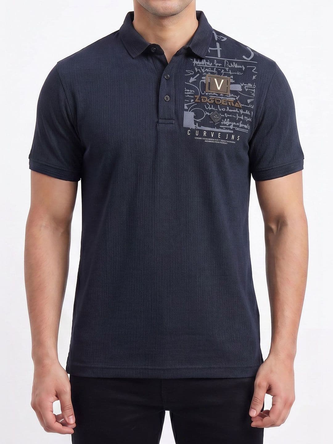 Plugin Men Polo Collar Pockets T-shirt - view 1