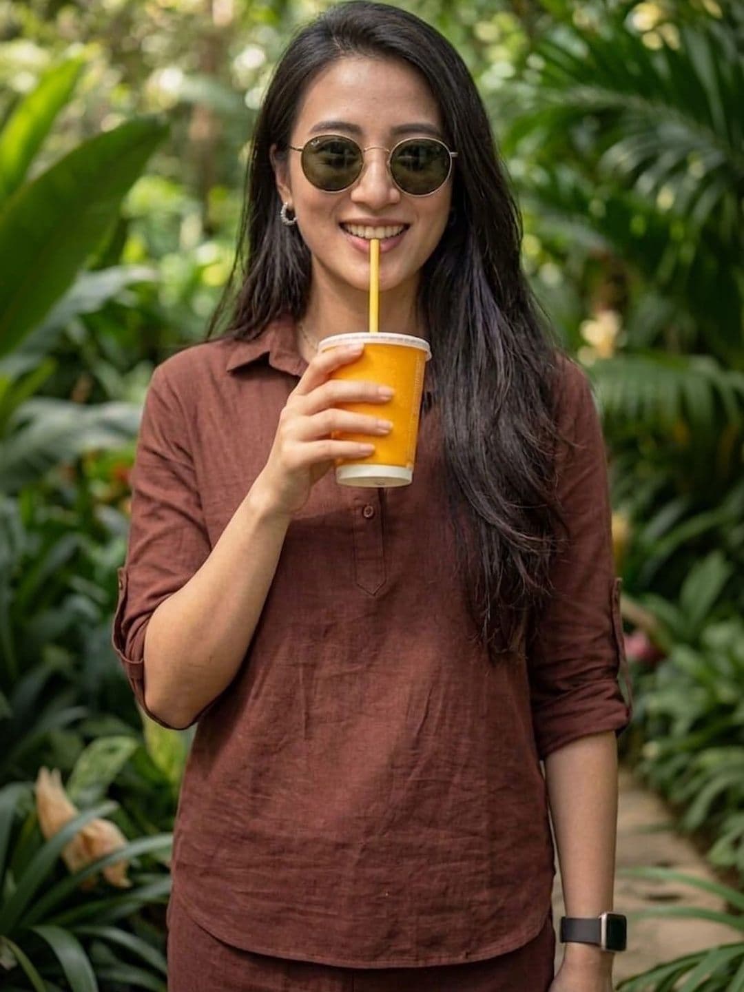 Sangria Cotton Solid Shirt with Trousers - view 1