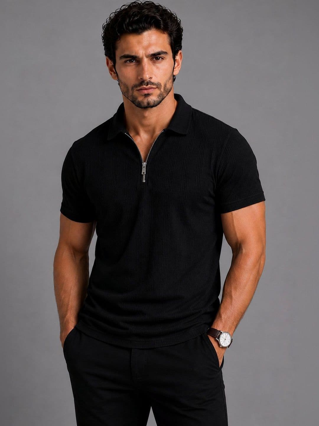 SWADESI STUFF Men Polo Collar T-shirt - view 1