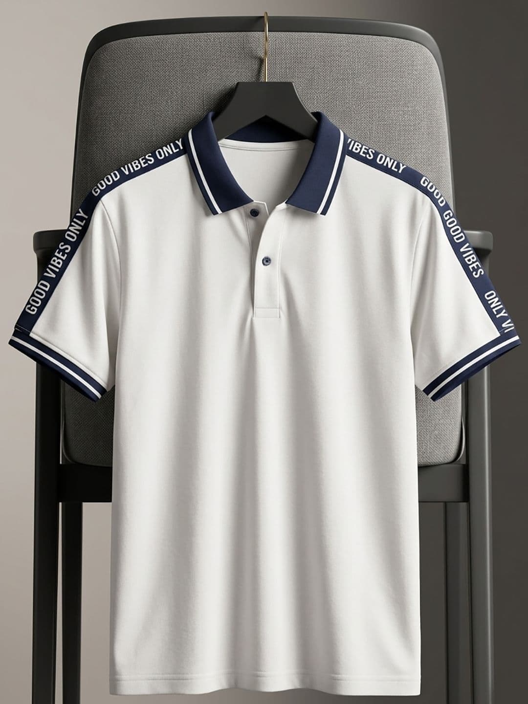 HERE&NOW Men Typography Printed Polo Collar T-shirt - view 1