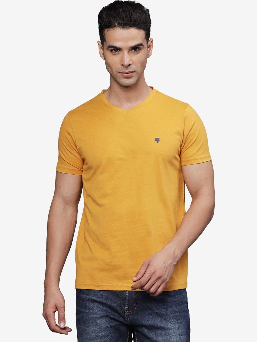 t-base Men Brand Logo V-Neck T-shirt - view 1