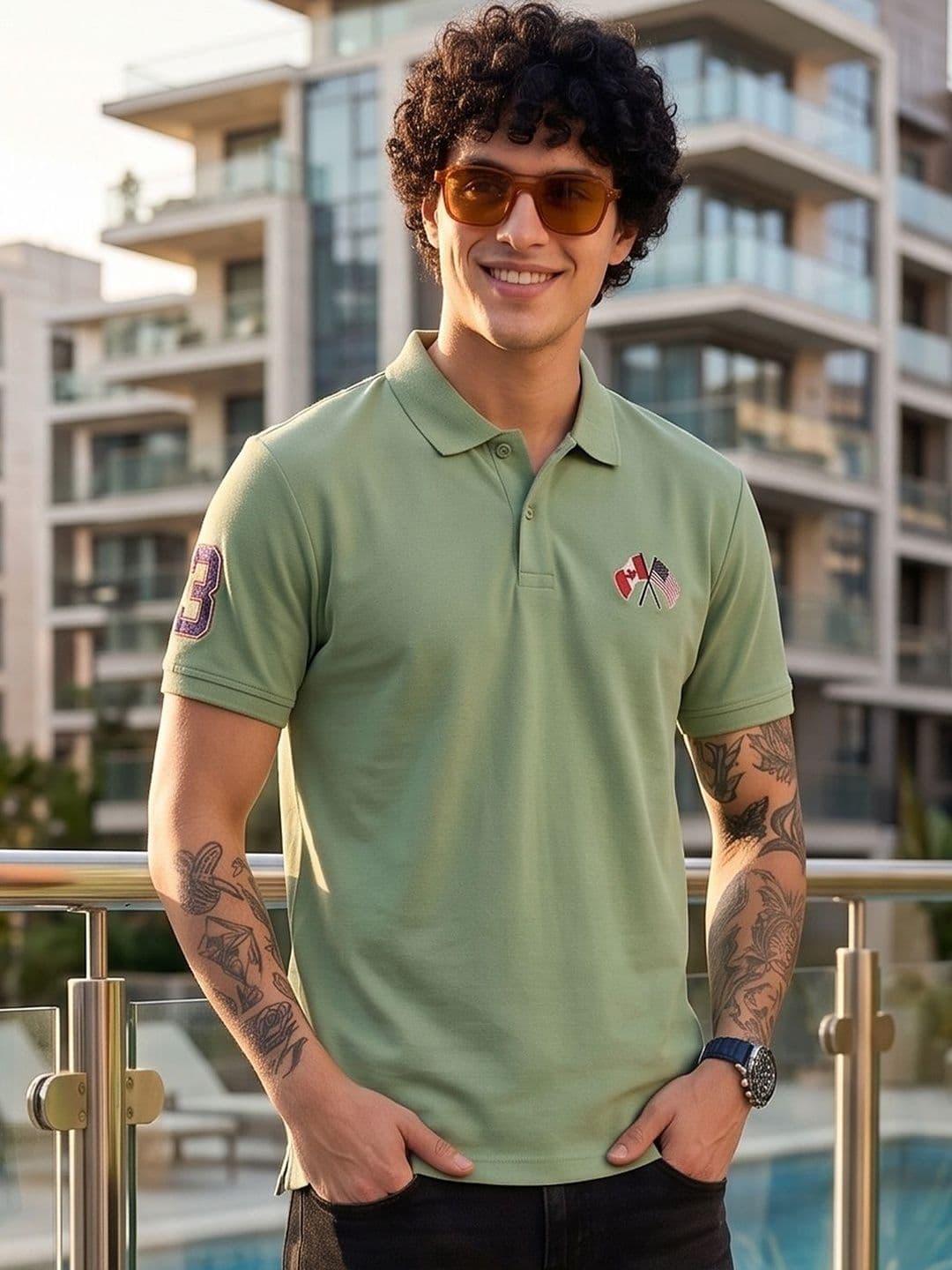 Mast & Harbour Men Brand Logo Polo Collar T-shirt - view 1