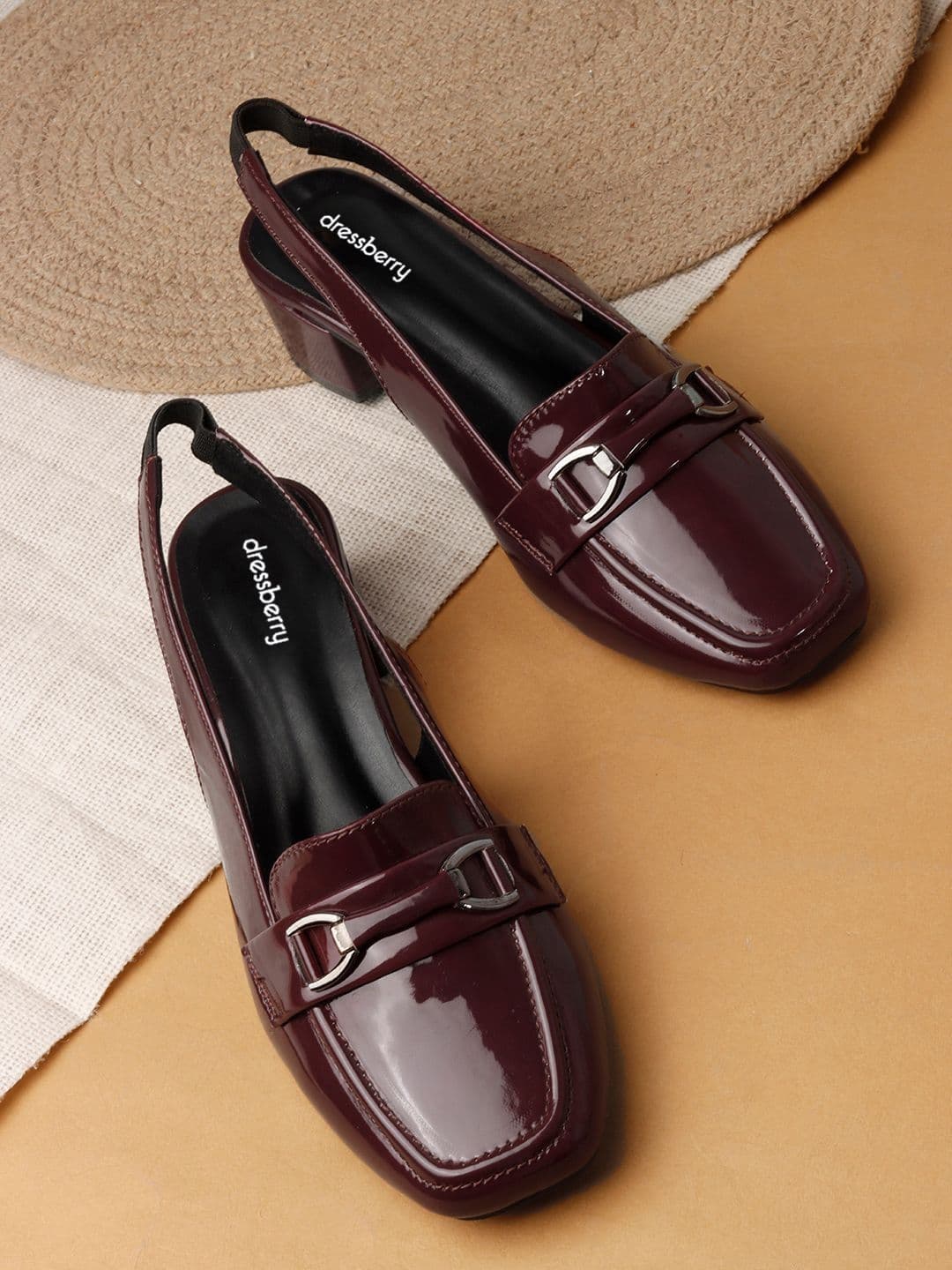 DressBerry Block Pumps with Buckles - view 1