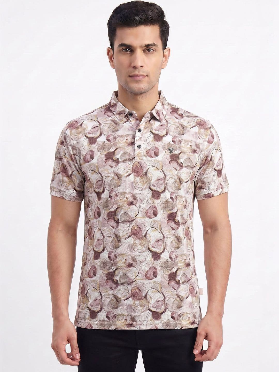 Plugin Men Printed Polo Collar T-shirt - view 1