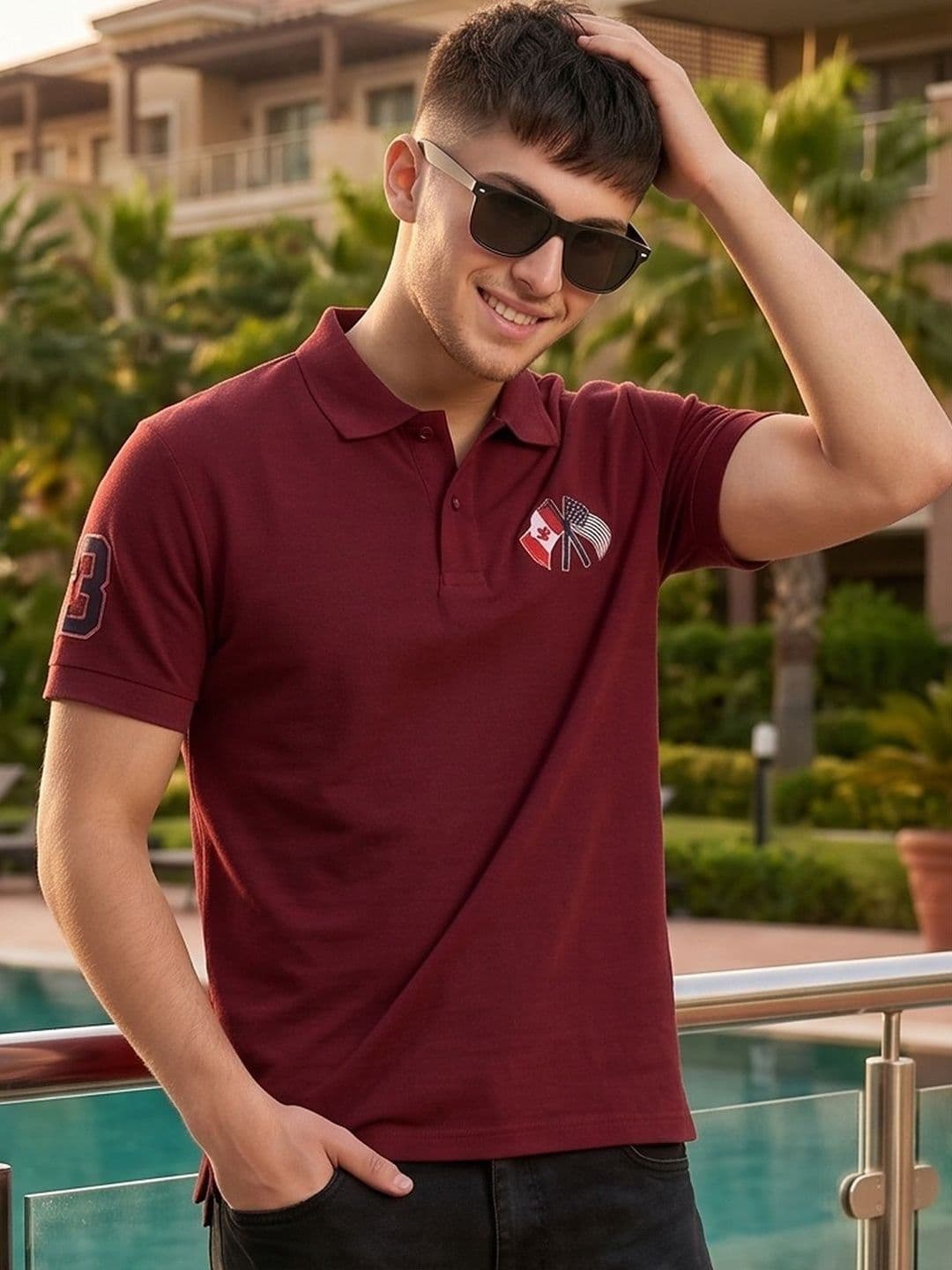 Mast & Harbour Men Brand Logo Polo Collar T-shirt - view 1
