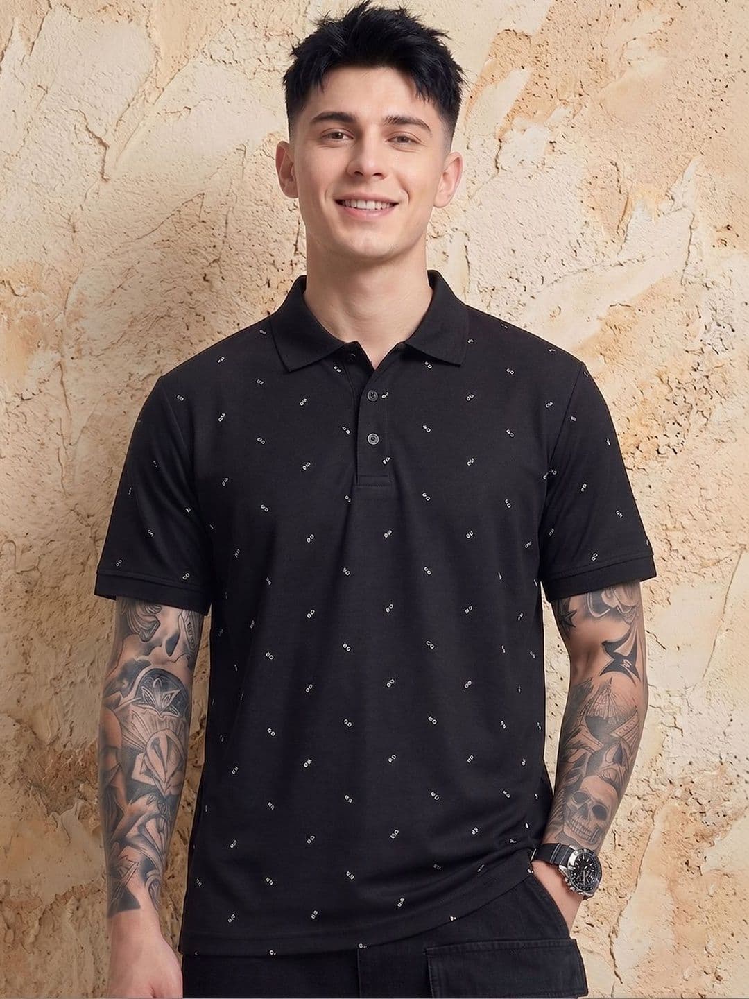 Moda Rapido Men Printed Polo Collar T-shirt - view 1