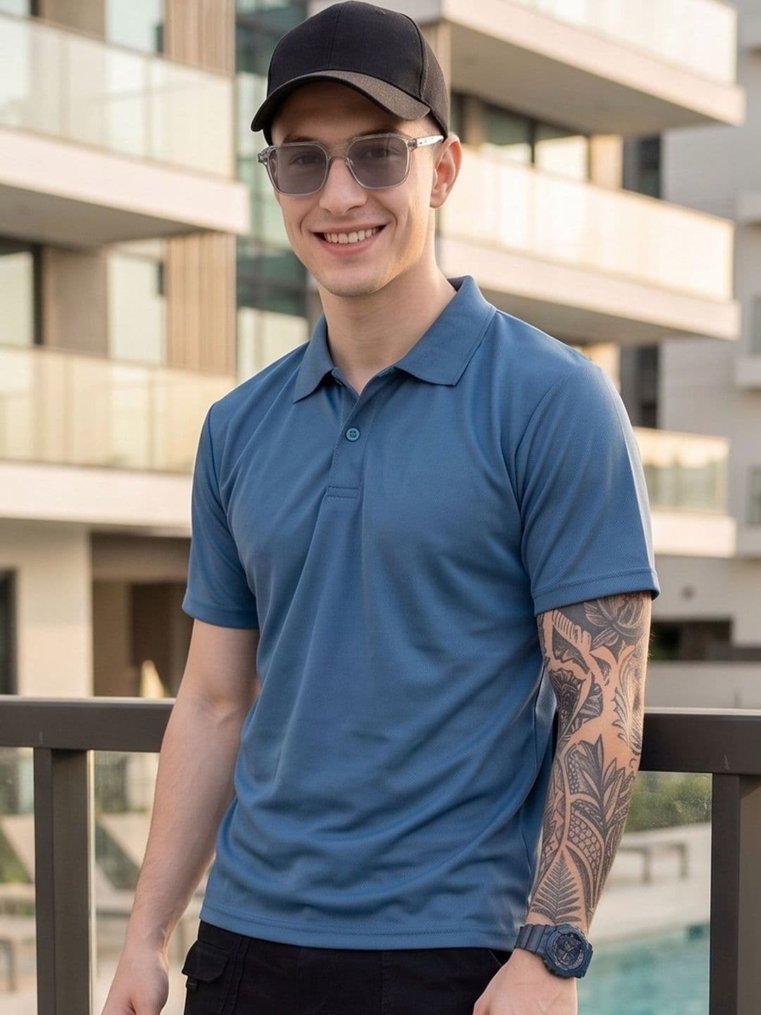 Mast & Harbour Men Polo Collar T-shirt - view 1