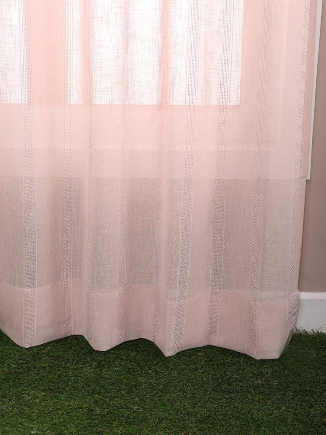 Vervique Pink Sheer Long Door Curtain - view 1