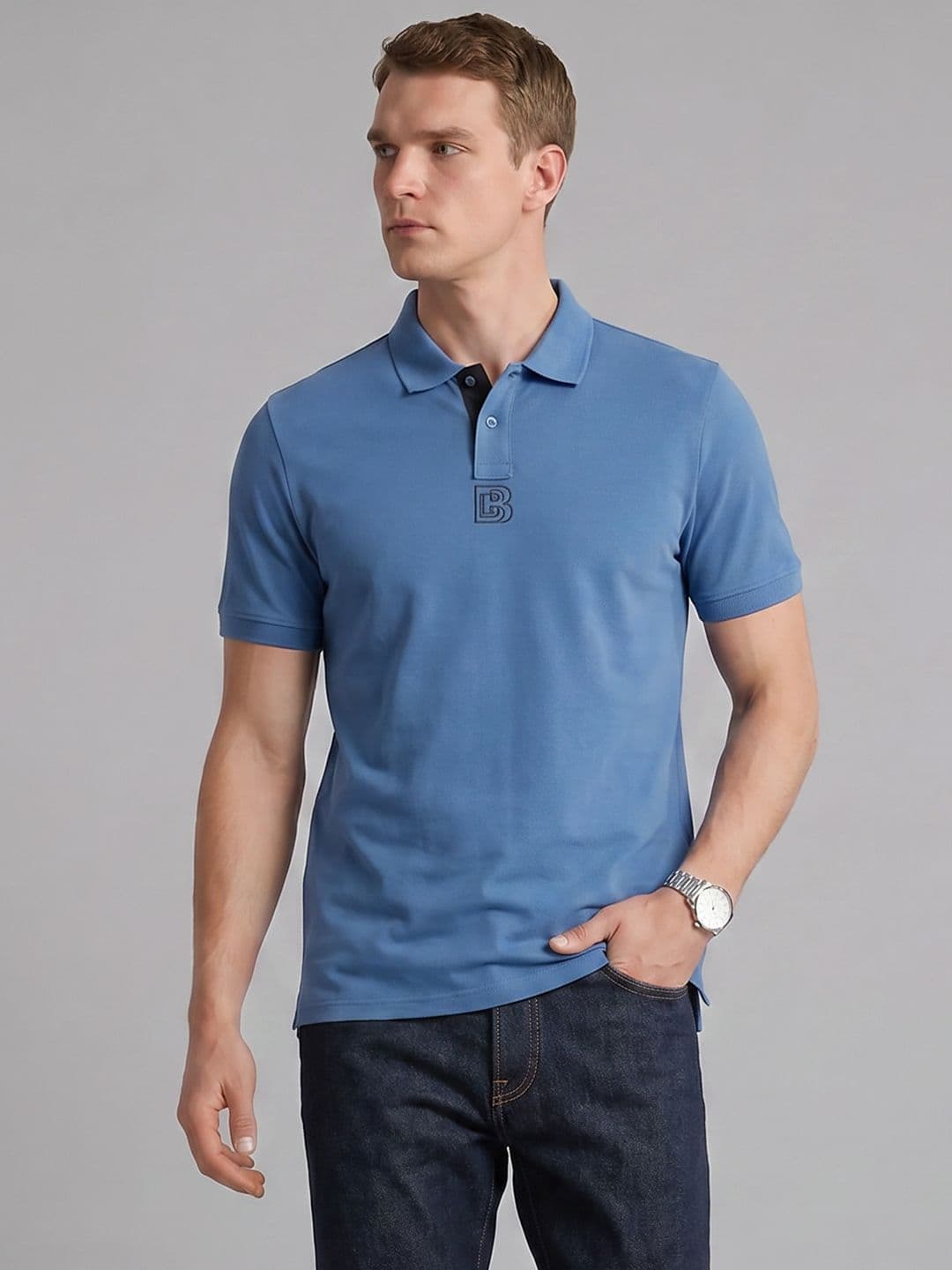 Blackberrys Knitted Polo Collar T-Shirt - view 1