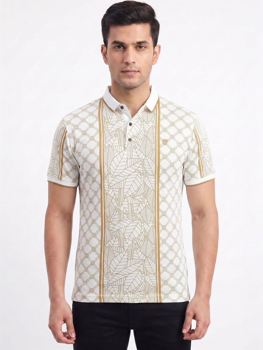 Plugin Men Printed Polo Collar T-shirt - view 1
