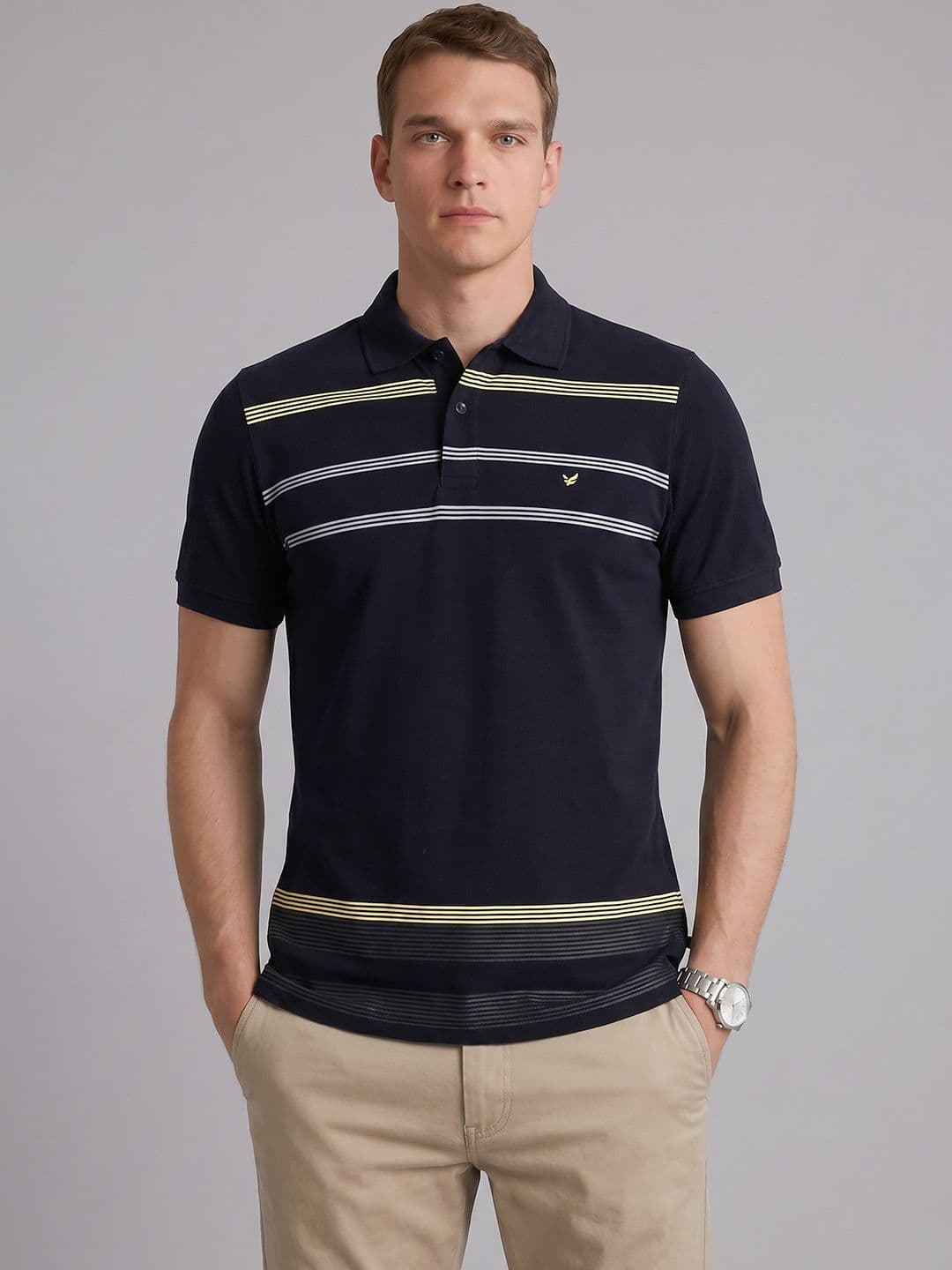 Blackberrys Striped Polo Collar T-Shirt - view 1