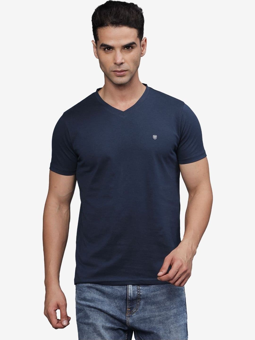 t-base Men Brand Logo V-Neck T-shirt - view 1