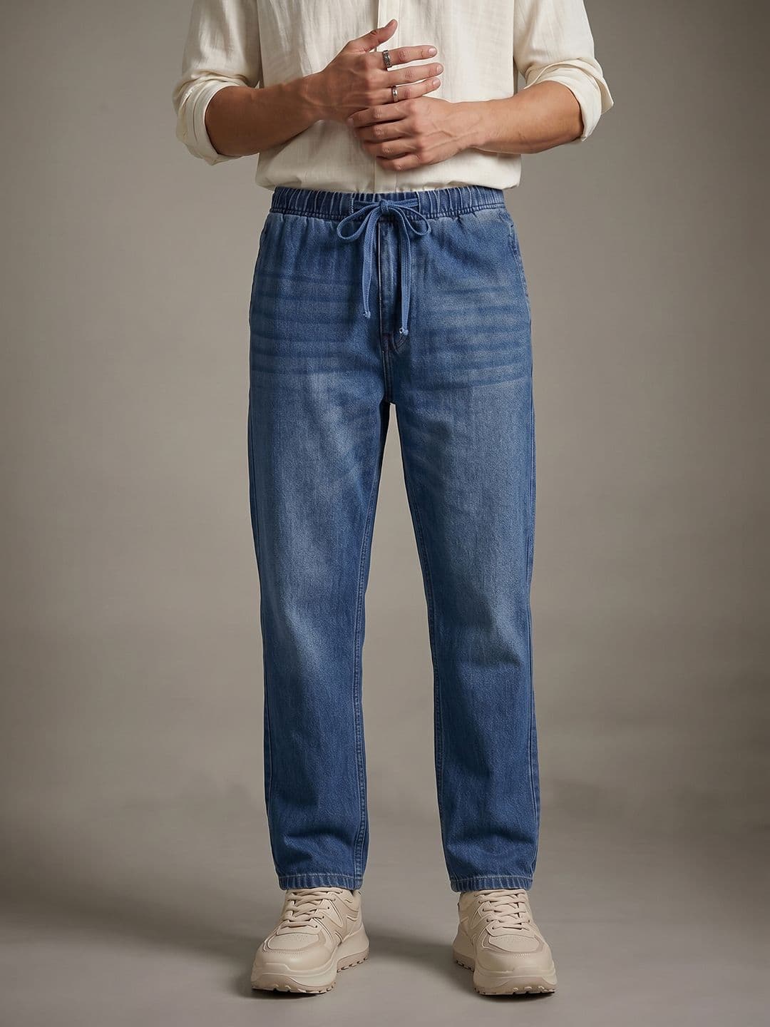 glitchez Men Straight Fit Light Fade Pure Cotton Jeans - view 1