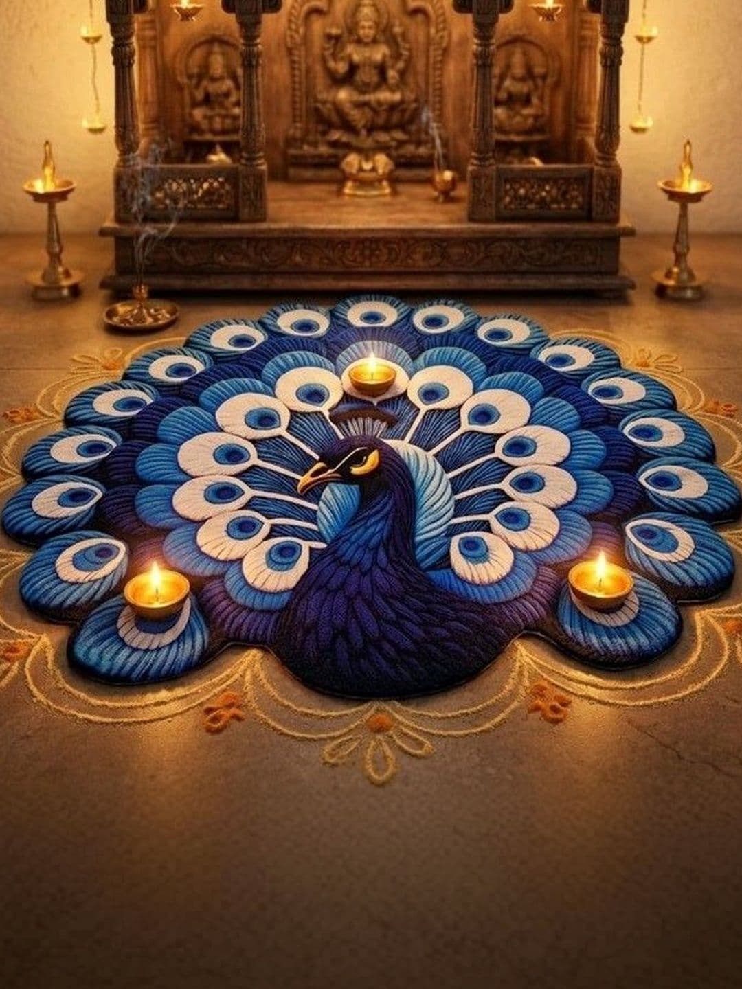 Dizen star 5D Blue & White Anti-Skid Doormats - view 1