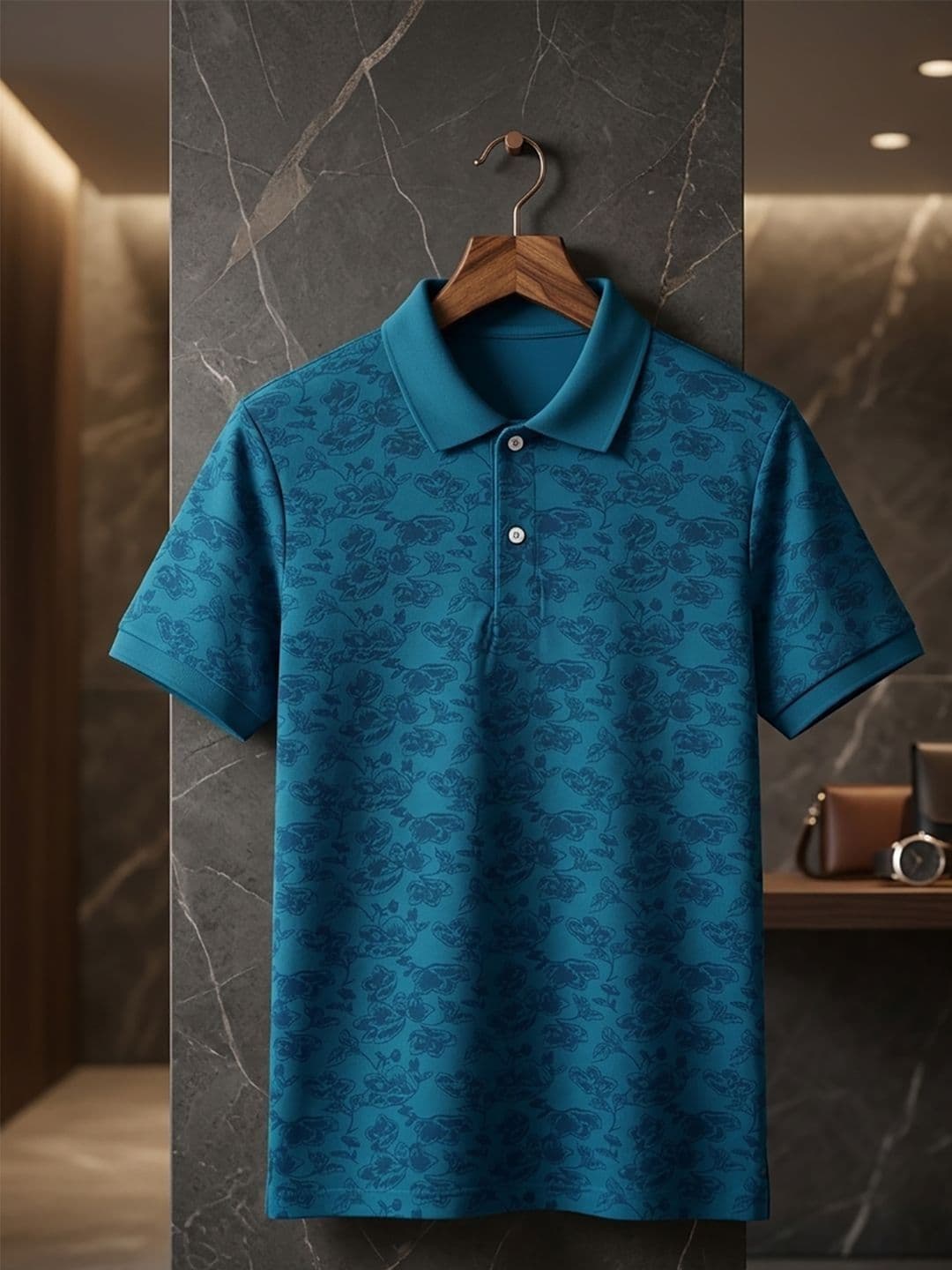 Kook N Keech Men Floral Printed Polo Collar T-shirt - view 1