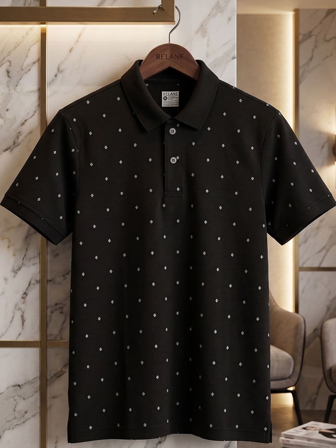 RELANE Men Printed Polo Collar T-shirt - view 1