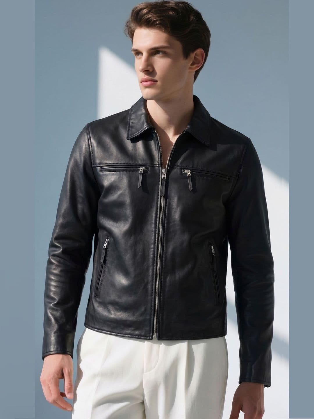 Leather Retail Men Leather Lightweight Leather Jacket - view 1