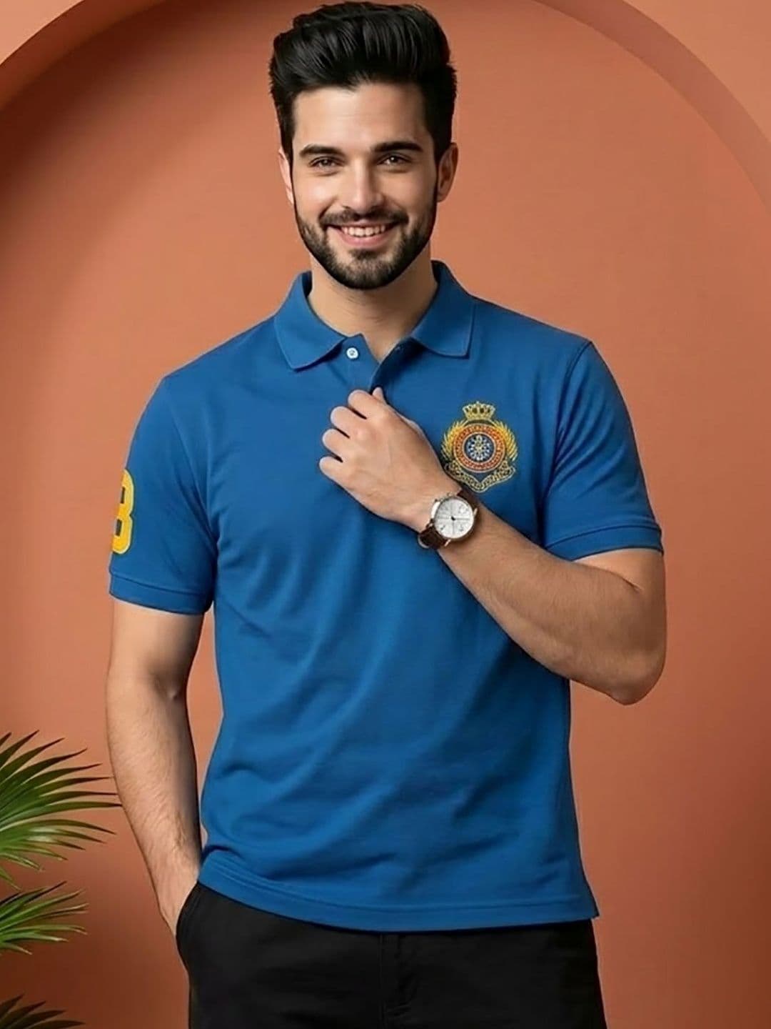 RELANE Men Brand Logo Printed Polo Collar T-shirt - view 1