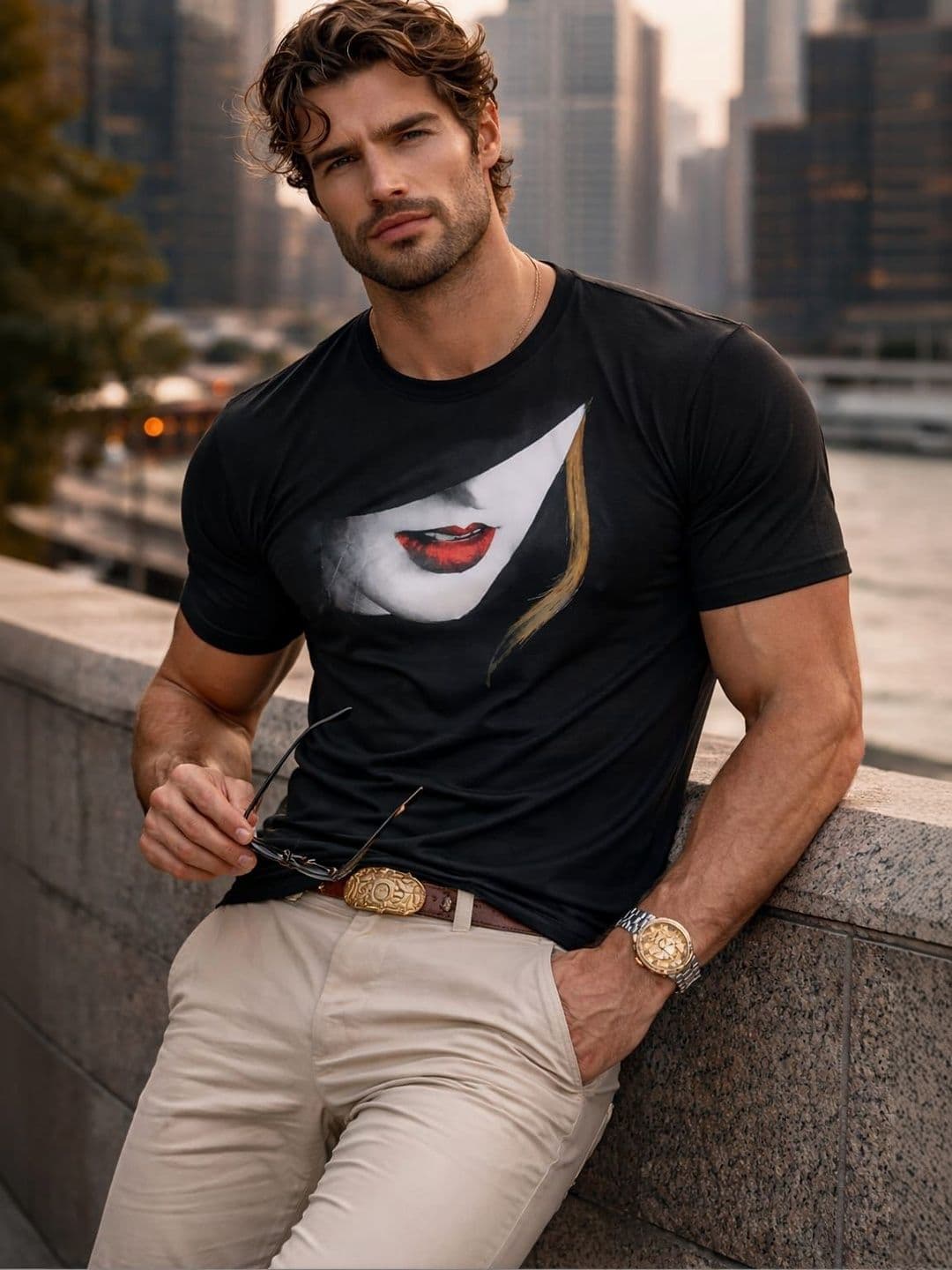 YELLOW TREE Graphic Printed Round Neck Short Sleeves T-Shirt - view 1