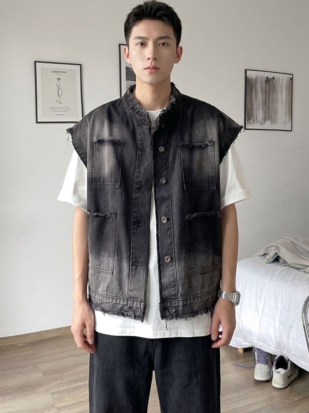 Suo Men Washed Outdoor Denim Jacket - view 1